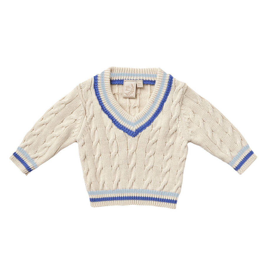 Baby Boys Cotton Cricket Jumper By Toffee Moon | notonthehighstreet.com