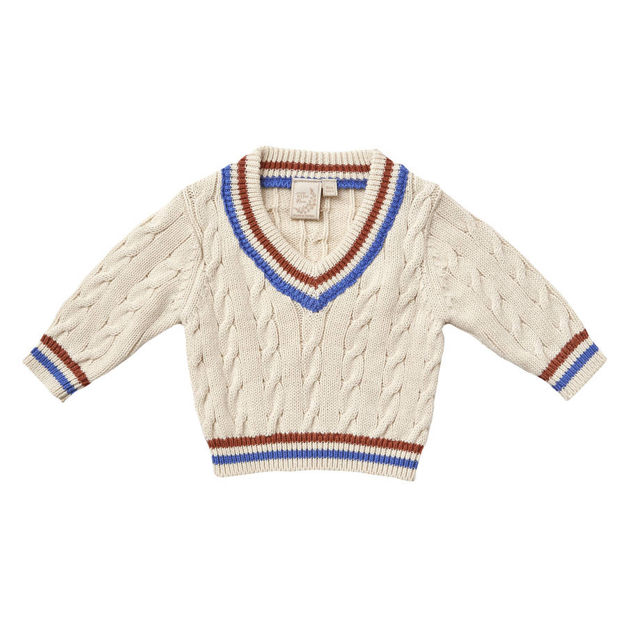 Red And Blue Stripe Baby Cricket Jumper By Toffee Moon ...