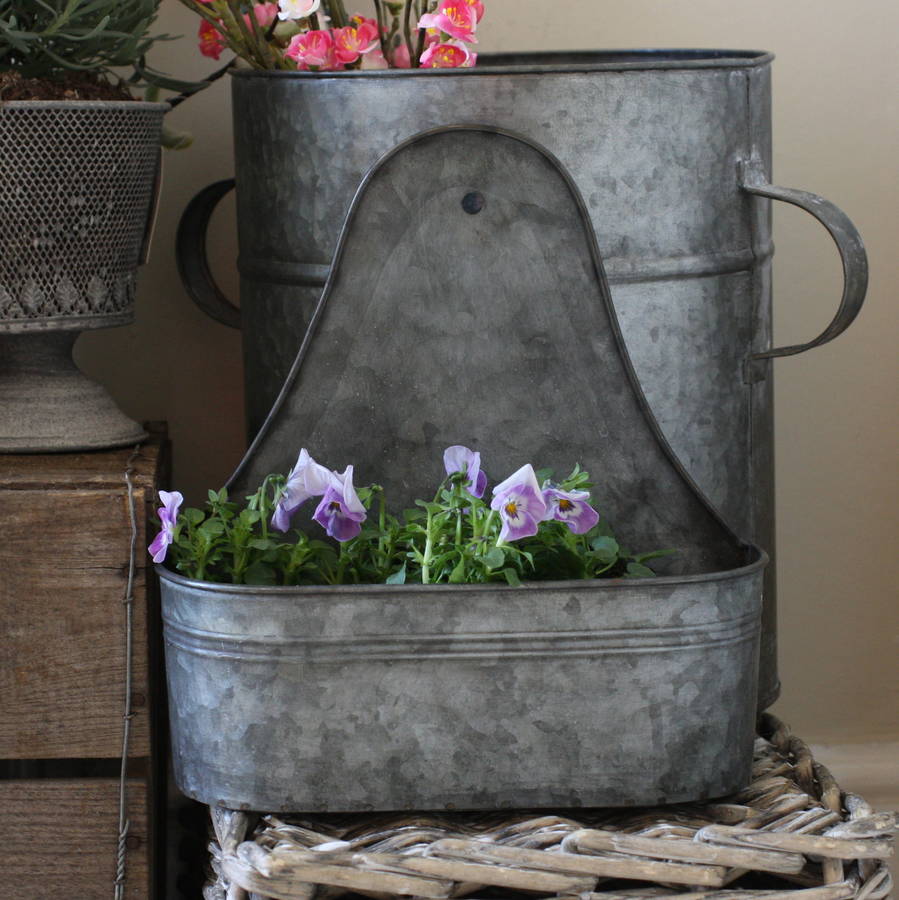 Two Zinc Wall Planters By Magpie Living 