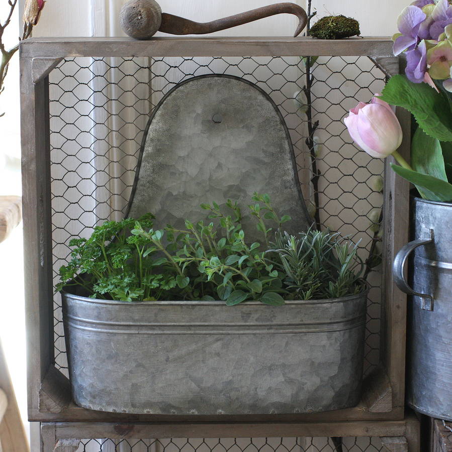 Two Zinc Wall Planters By Magpie Living 