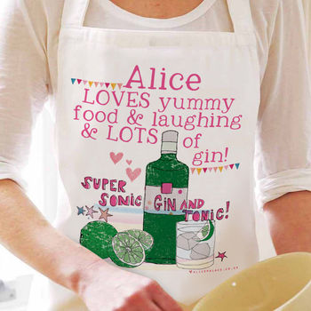 Personalised 'Lots Of Gin' Apron, 2 of 9