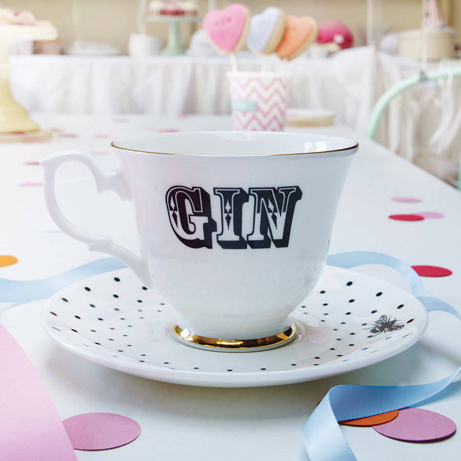 ‘Gin' Tea Cup And Saucer, 1 of 5