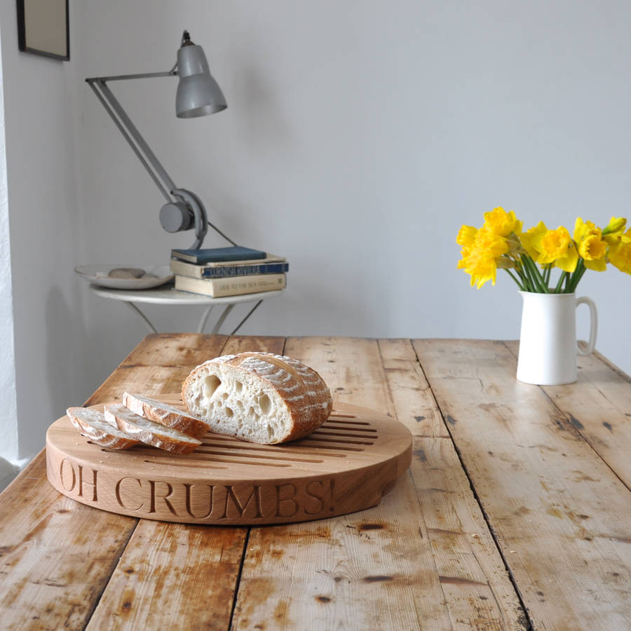 Personalised Oak Slatted Bread Board By The Oak & Rope Company