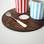 Round Wood Walnut Jigsaw Coasters And Trivet, thumbnail 2 of 4