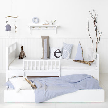 White Wood Scandinavian Single Bed, 2 of 3