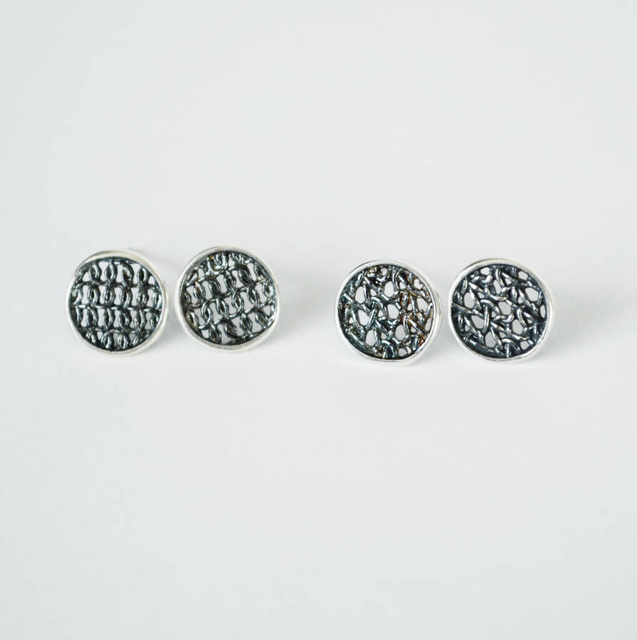 Silver Circular Earrings, 1 of 8