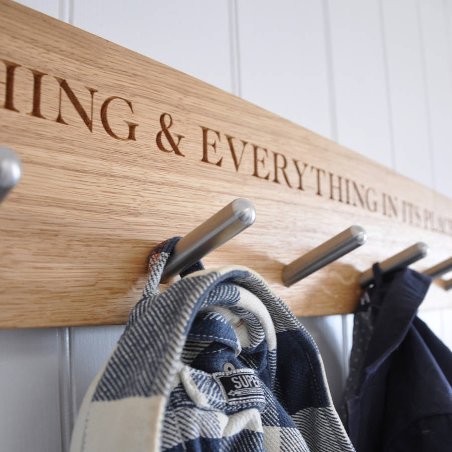 Personalised Peg Rail With Up To 18 Hooks By The Oak & Rope Company