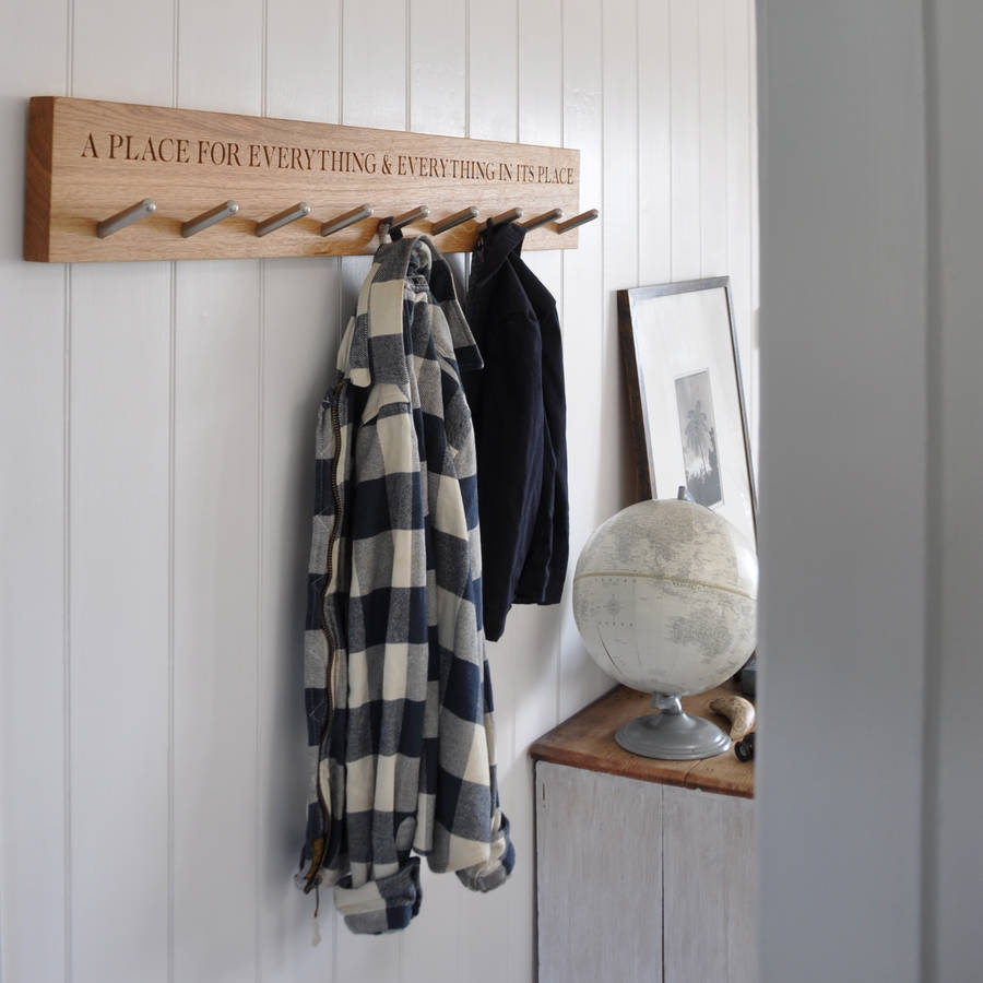 Personalised Peg Rail With Up To 18 Hooks By The Oak & Rope Company