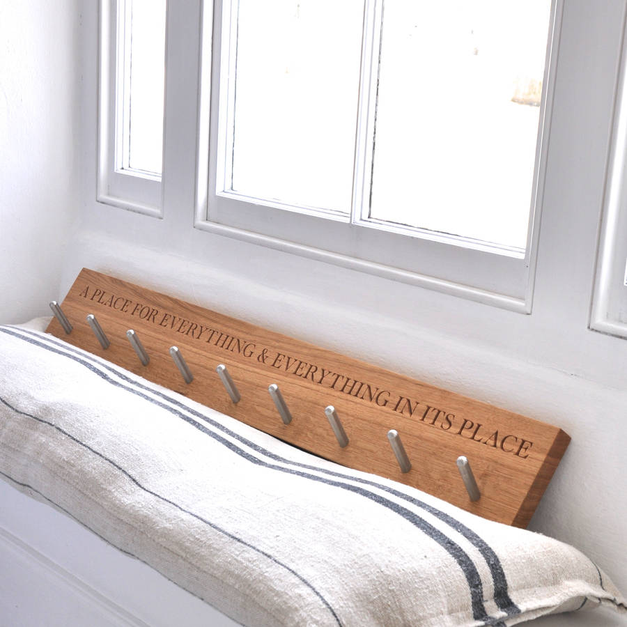 Personalised Peg Rail With Up To 18 Hooks By The Oak & Rope Company