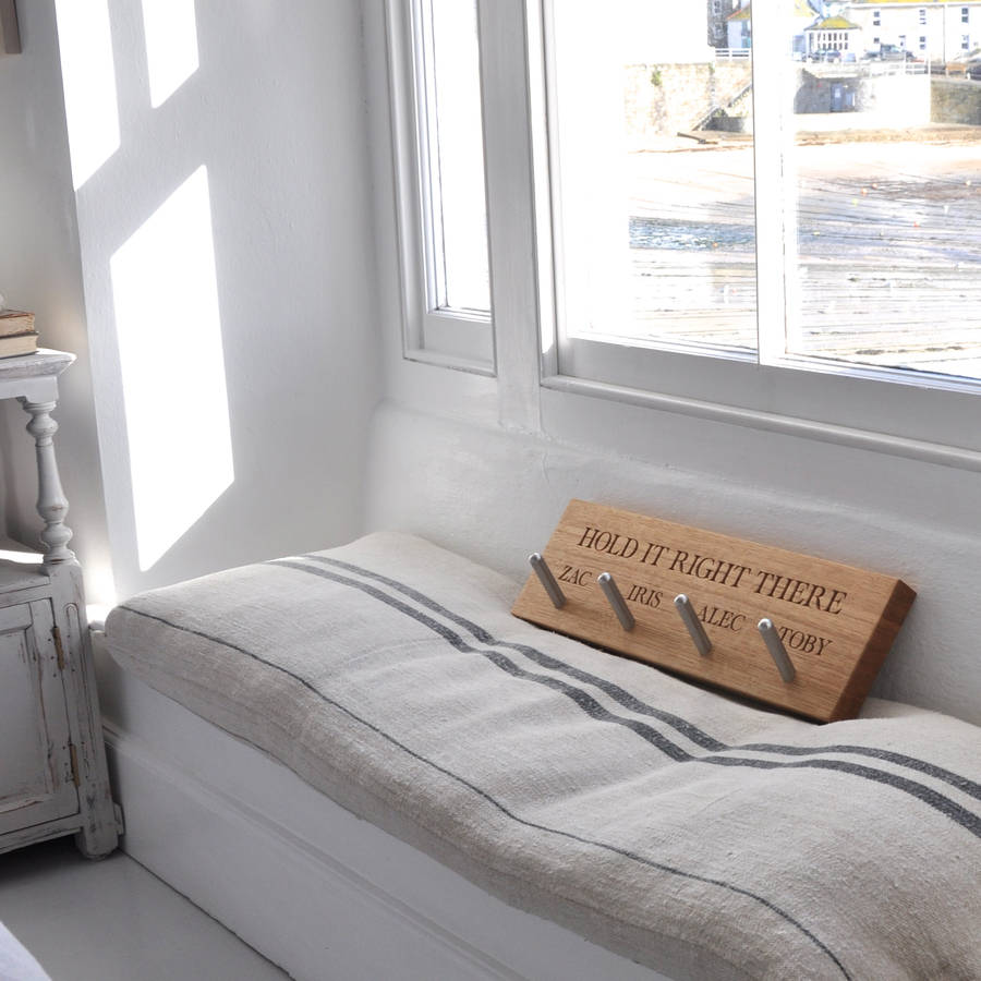 Personalised Peg Rail With Up To 18 Hooks By The Oak & Rope Company