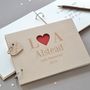 Personalised Heart Initials Wooden Guest Book, thumbnail 2 of 6