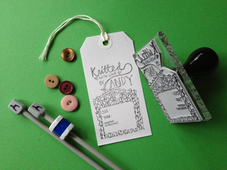 Personalised Knitting Stamp By Bloomfield & Rolfe