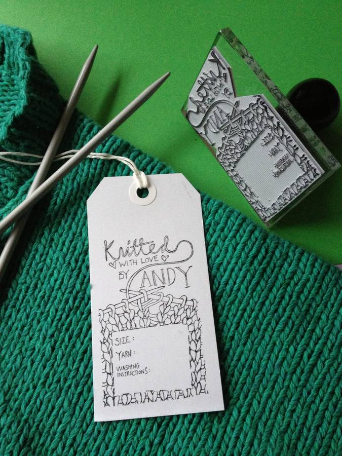 Personalised Knitting Stamp By Bloomfield & Rolfe