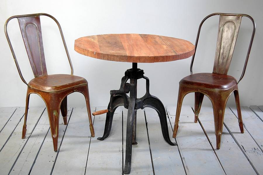 Hyatt Fulton Industrial Height Adjustable Crank Table By Little Tree