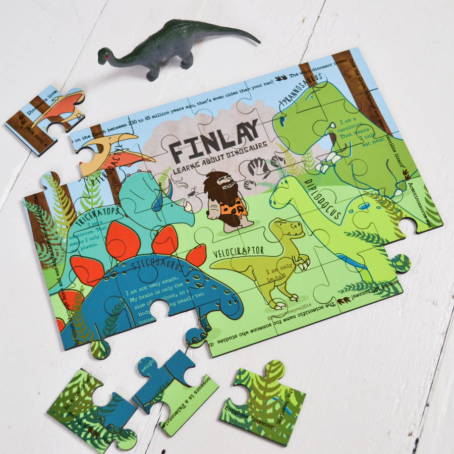 Personalised Wooden Learn About Dinosaurs Puzzle, 1 of 8