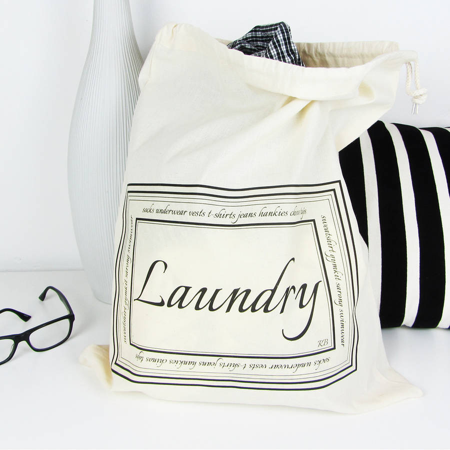 Home And Travel Laundry Bag With Personalised Initials By Weasel And Stoat | www.bagssaleusa.com