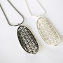 Silver Oval Curved Pendant, thumbnail 1 of 2