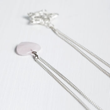 Personalised Rose Quartz Heart Necklace, 2 of 2