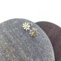 Silver And Yellow Gold Daisy Stud Earrings, thumbnail 1 of 3