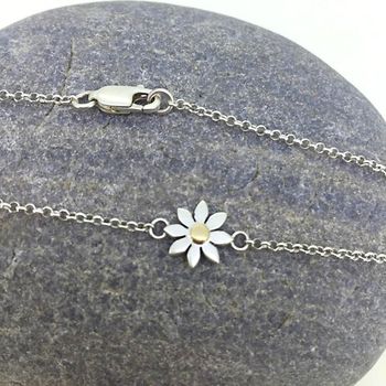 Silver And Yellow Gold Daisy Bracelet, 2 of 2