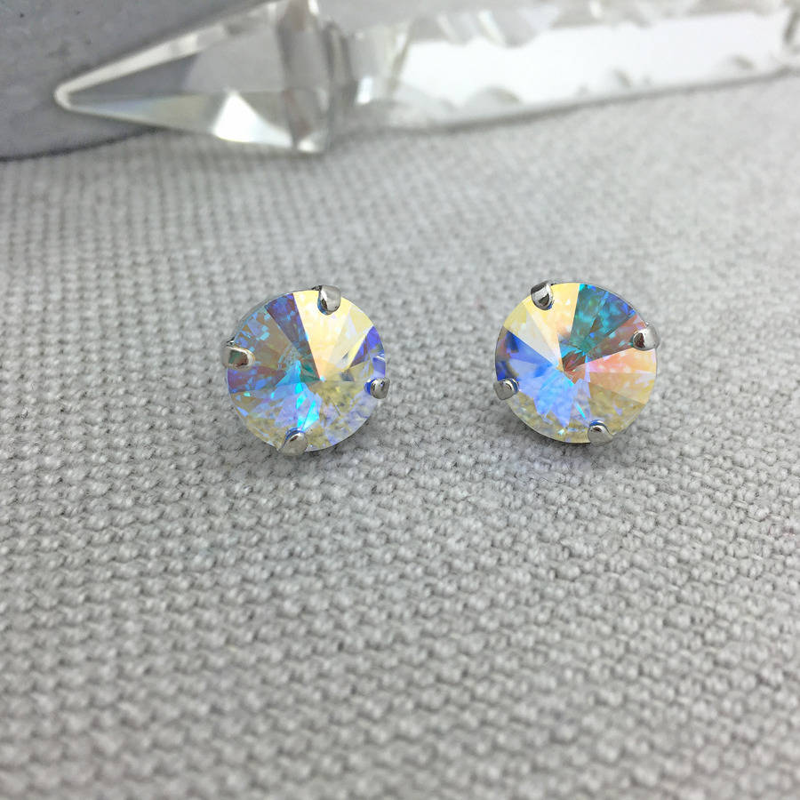 Rainbow Stud Earrings Made With Swarovski Crystals By Iscah and Mimi ...