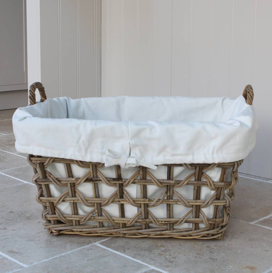 willow lined laundry basket by marquis & dawe | notonthehighstreet.com