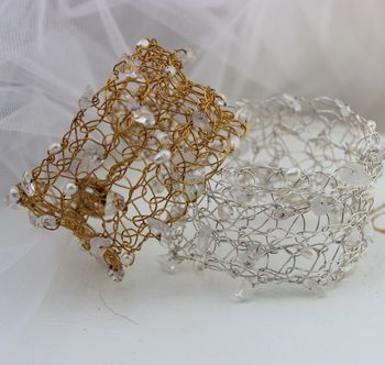 Metal Thread Cuff Bracelet In Various Colours, 11 of 12