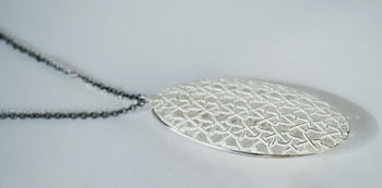 Large Silver Oval Pendant, 2 of 4