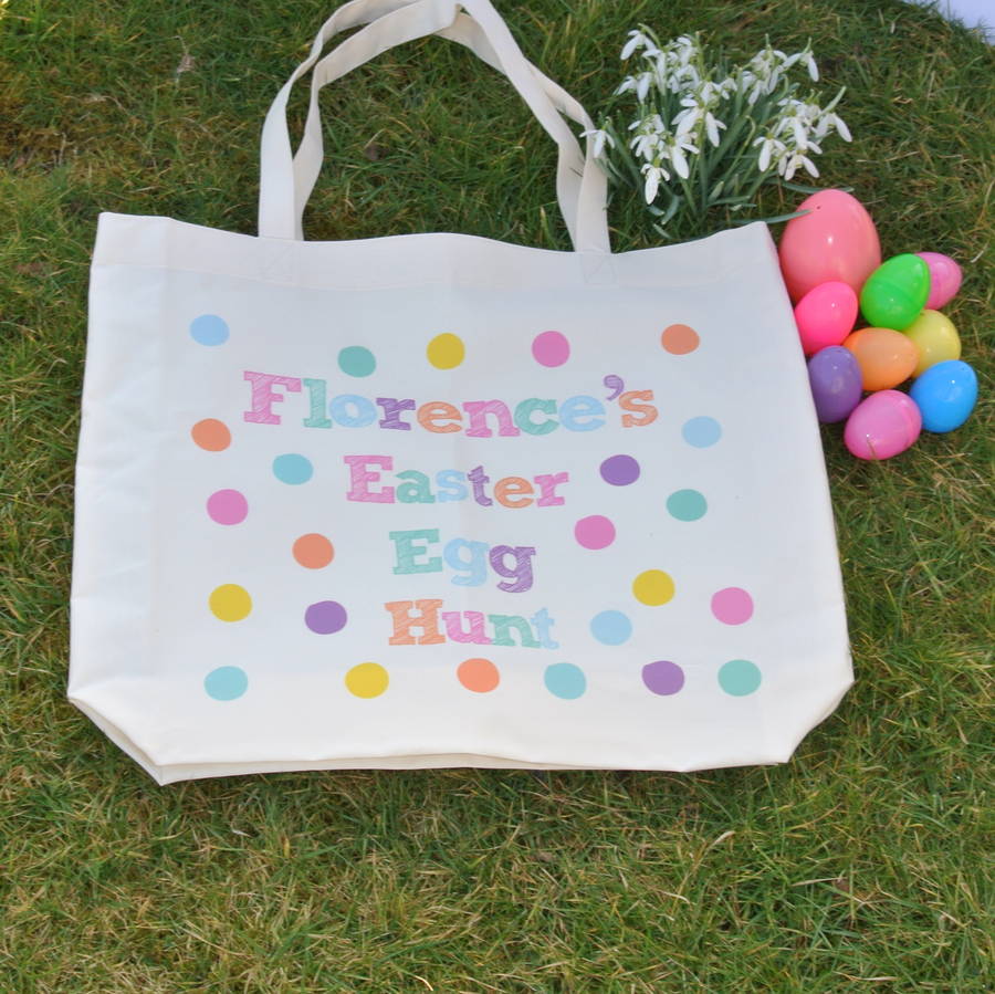 Personalised Easter Egg Hunt Bag By Pink Biscuits