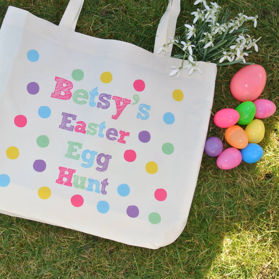 Personalised Easter Egg Hunt Bag By Pink Biscuits