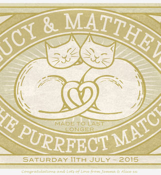 Personalised Wedding Print: The 'Purrfect' Match, 2 of 3