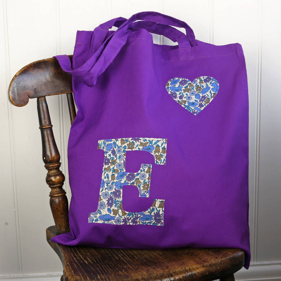 Liberty Initial Tote Bag Gift For Mum By Nickynackynoo
