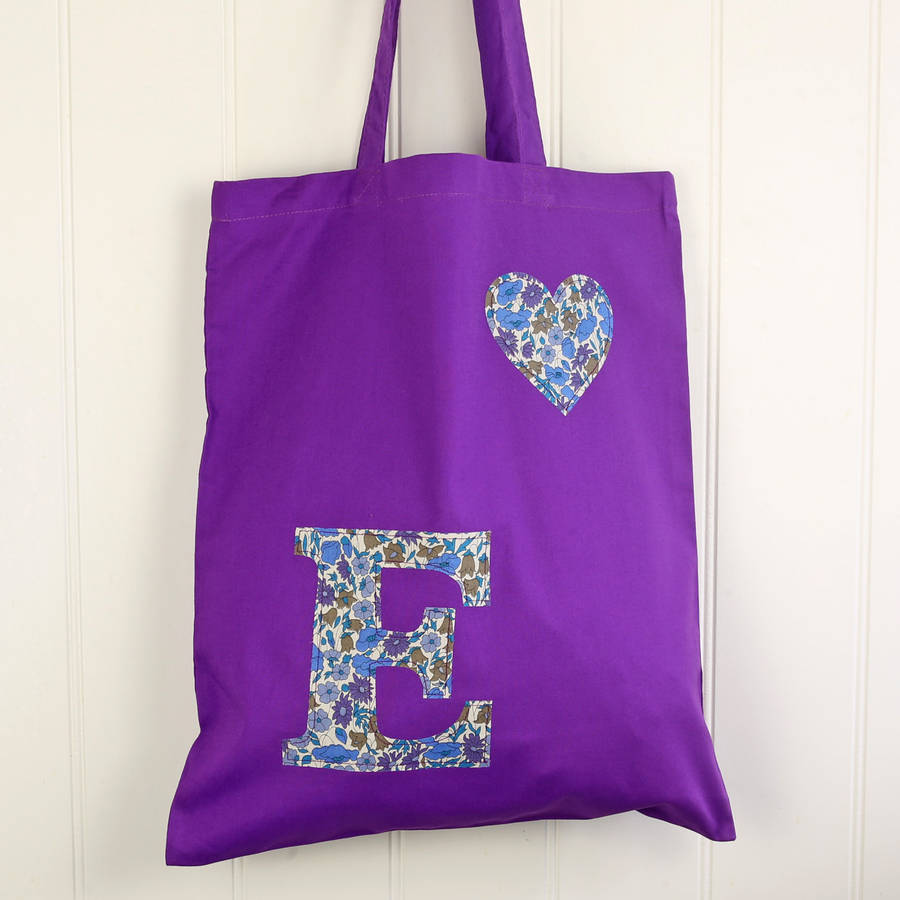 Liberty Initial Tote Bag Gift For Mum By Nickynackynoo