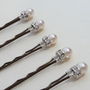 Set Of Five Pearl And Rhinestone Hair Grips, thumbnail 2 of 4