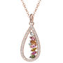 Teardrop Tourmaline 18k Rose Gold Plated Necklace, thumbnail 3 of 4
