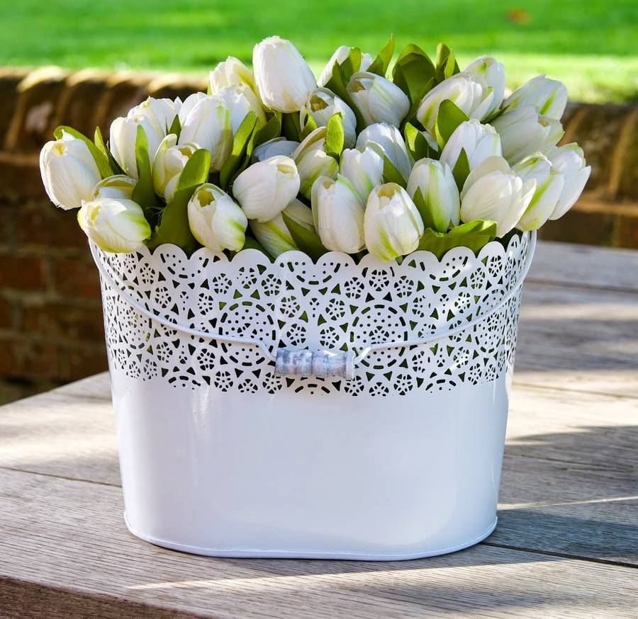 lacework metal oval flower pot planter by ella james