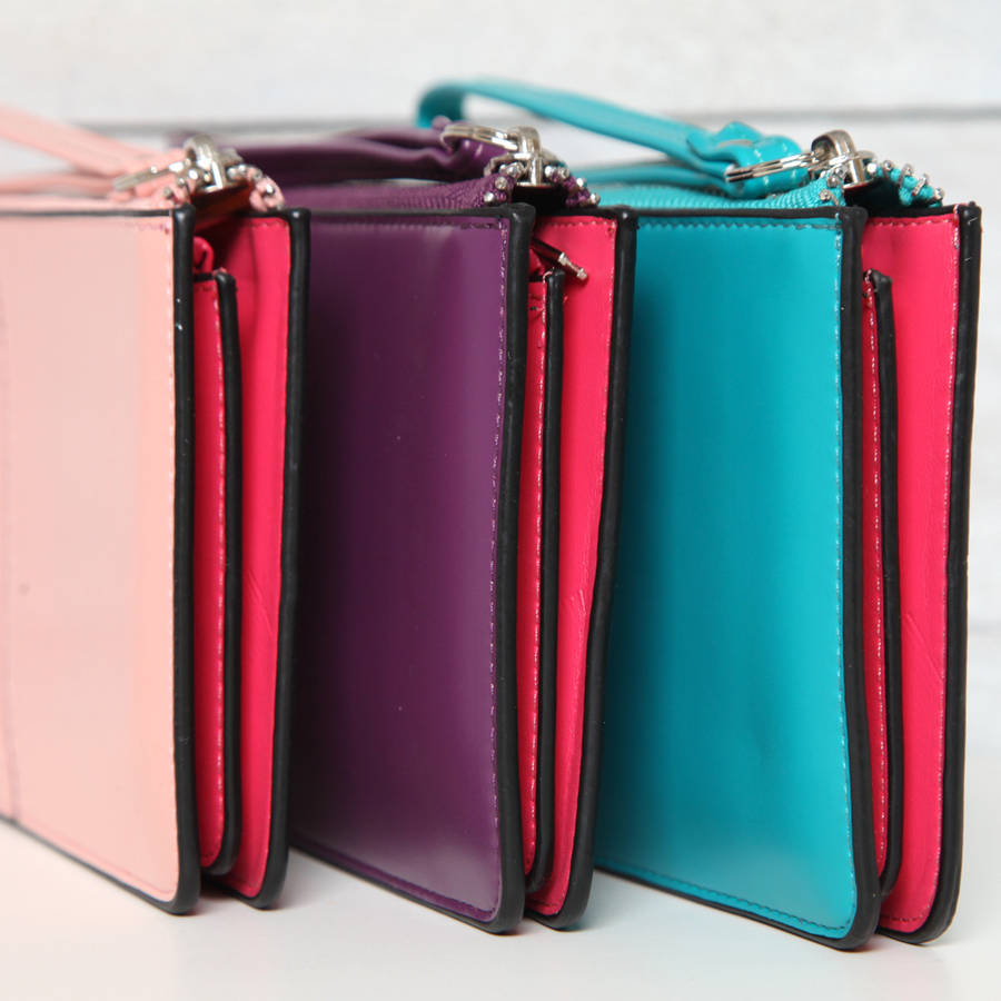 Two Tone Ladies Wristlet Clutch Bag, Three Colours By red berry apple