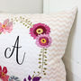 Personalised Floral Monogram Cushion, thumbnail 3 of 6