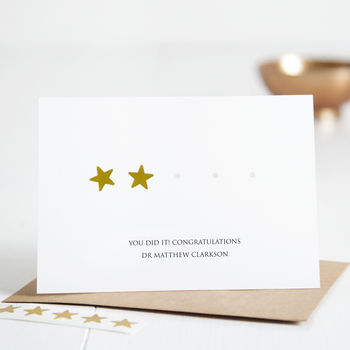 Personalised Gold Star Graduation Card, 2 of 5