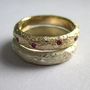 Solid Gold And Rubies Textured Band, thumbnail 4 of 4