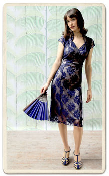 Lace Dress With Sweetheart Neckline In French Navy, 2 of 4