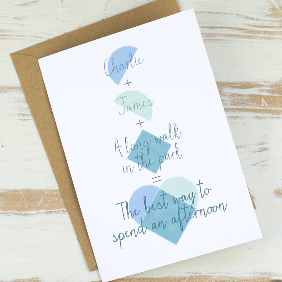 Personalised Friendship Formula Card By Milly Inspired ...