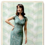 Lace Dress With Sweetheart Neckline In Aqua Shimmer, thumbnail 2 of 3