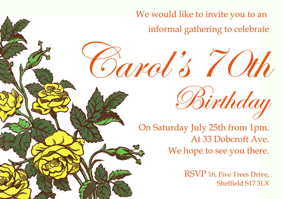 10 Personalised Flower Birthday Invitations By Claryce Design