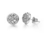 Round 925 Sterling Silver Druzy Stud Earrings, thumbnail 3 of 5