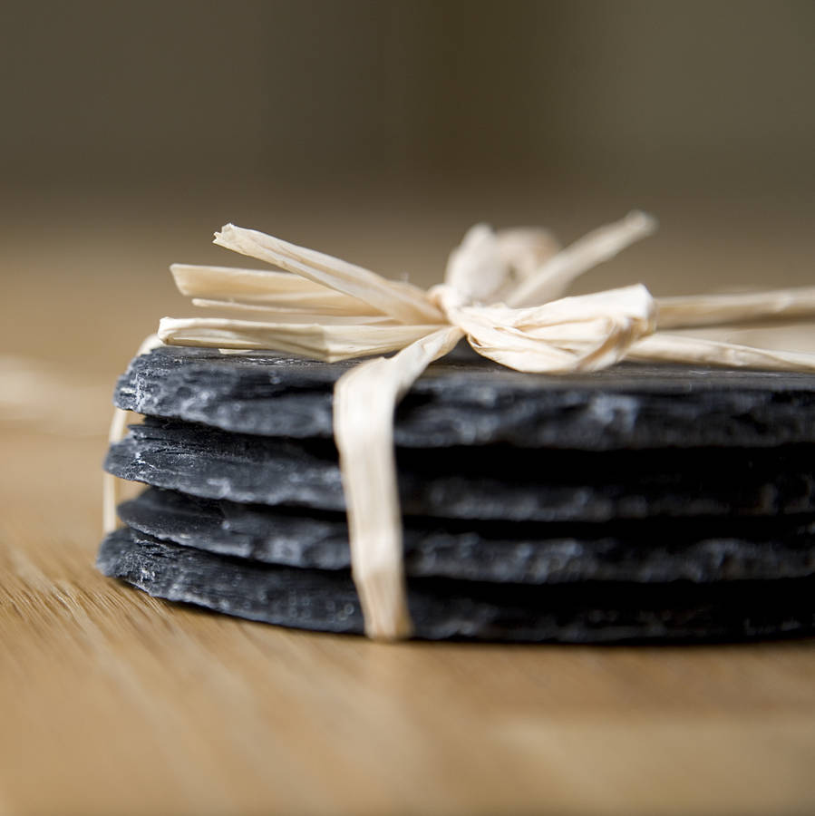 Set Of Four Round Slate Coasters By Slated | notonthehighstreet.com