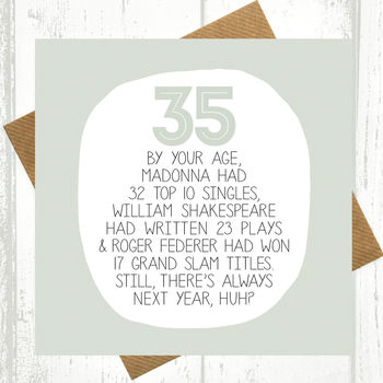 By Your Age… Funny 35th Birthday Card, 2 of 2