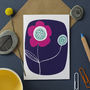 Purple Flower Greeting Card, thumbnail 1 of 3