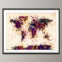 World Map Paint Splashes Art Print, thumbnail 2 of 3