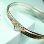Hammered Spiral Bangle With Gold Heart, thumbnail 5 of 5